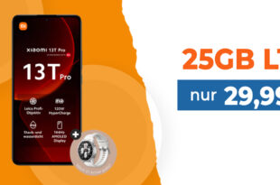 Xiaomi 13T Pro & Xiaomi Watch S1 active für einmalig 99,95 Euro mit 100 Euro Wechselbonus und 25GB LTE5G nur 29,99 Euro monatlich