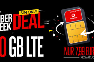 30GB LTE Allnet im Vodafone Netz nur 7,99 Euro monatlich – 40GB LTE nur 9,99 Euro und 50GB LTE nur 14,99 Euro