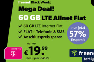 60GB LTE Allnet Flat im Telekom Netz nur 19,99 Euro monatlich