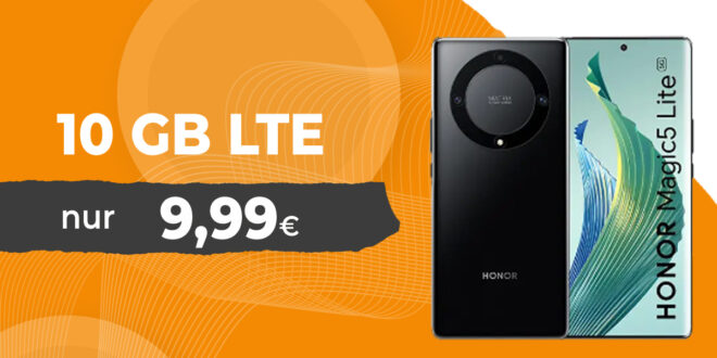 Honor Magic 5 Lite -256GB- mit 10GB LTE und 30 Euro Wechselbonus nur 9,99 Euro monatlich
