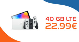Nintendo Switch OLED mit 40GB LTE Telekom Allnet Flat & 150 € Bonus für Rufnummernmitnahme nur 22,99 Euro monatlich