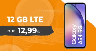 Samsung Galaxy A54 für einmalig 49 Euro mit 12GB LTE nur 12,99 Euro monatlich