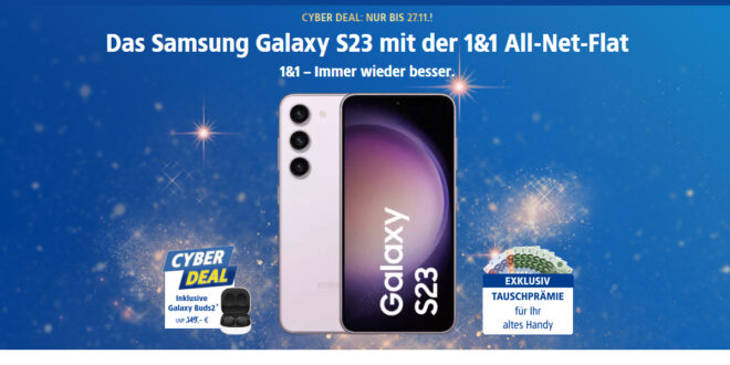 Samsung Galaxy S23 & Samsung Galaxy Buds2 mit 10GB LTE5G nur 29,99 Euro monatlich
