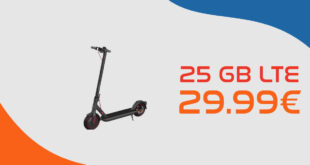 Xiaomi Electric Scooter 4 Pro mit 25GB 5GLTE und 100 Euro Wechselbonus für nur 29,99 Euro monatlich