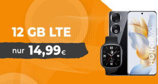 Honor 90 -512GB- & Honor Watch 4 für einmalig 44 Euro mit 12GB LTE nur 14,99 Euro monatlich