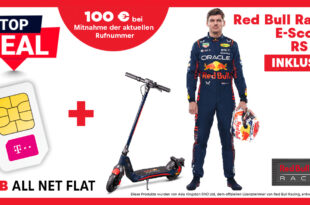 Red Bull Racing RS900 E-Scooter mit 10GB LTE und 100€ Rufnummernmitnahme Bonus für 34,99 Euro monatlich