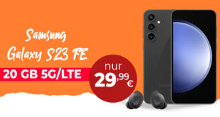 Samsung Galaxy S23 FE -256GB- & Galaxy Buds FE für einmalig 39 Euro mit 20GB 5GLTE und 100 Euro Wechselbonus nur 29,99 Euro monatlich