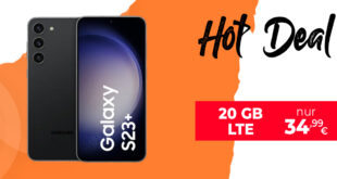 Samsung Galaxy S23+ (S23Plus) für einmalig 49 Euro mit 20GB LTE & 50 Euro Wechselbonus nur 34,99 Euro monatlich