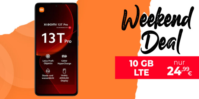 Xiaomi 13T Pro -1TB- mit 10GB LTE nur 24,99 Euro monatlich