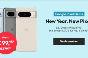 Google Pixel 8 Pro für einmalig 99,95 Euro mit 50GB LTE5G und 100 Euro Wechselbonus bei Rufnummermitnahme nur 39,99 Euro monatlich