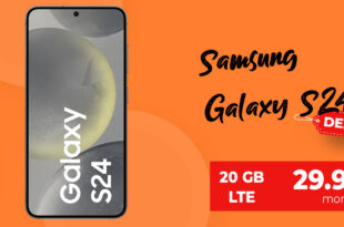 Samsung Galaxy S24 -256GB- für einmalig 149,99 Euro mit 20GB LTE und 50 Euro Wechselbonus nur 29,99 Euro monatlich - 100 Euro Trade-In Bonus