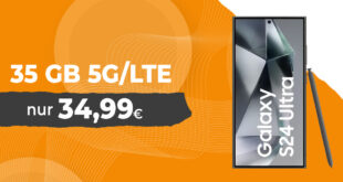 Samsung Galaxy S24 Ultra -512GB- für einmalig 369 Euro mit 35GB LTE5G nur 34,99 Euro monatlich