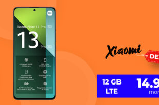 Xiaomi Redmi Note 13 Pro für 49 Euro mit 12GB LTE nur 14,99 Euro monatlich