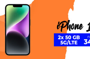 Apple iPhone 14 mit 2x50GB LTE5G nur 34,98 Euro monatlich