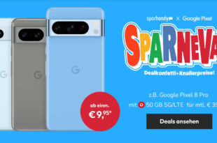 Google Pixel 8 Pro für einmalig 79,99 Euro mit 50GB LTE5G und 100 Euro Wechselbonus bei Rufnummermitnahme nur 39,99 Euro monatlich