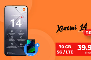 Xiaomi 14 & Xiaomi Pad 6 für einmalig 99,95 Euro mit 2x70GB LTE5G nur 39,99 Euro monatlich