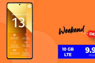 Xiaomi Redmi Note 13 mit 10GB LTE und 30€ Wechselbonus nur 9,99 Euro monatlich