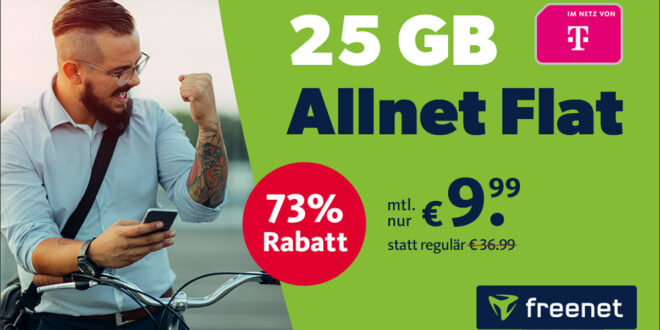 25GB LTE Telekom Allnet Flat für nur 9,99 Euro monatlich - Anschlusspreis sparen