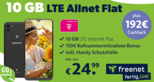 Nachhaltiges Rephone mit 10GB LTE im Telekom Netz & 150€ Bonus für Rufnummermitnahme & 192 Euro Cashback nur 24,99 Euro monatlich