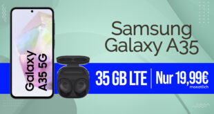 Samsung Galaxy A35 & Galaxy Buds FE für einmalig 29 Euro mit 35GB LTE nur 19,99 Euro monatlich