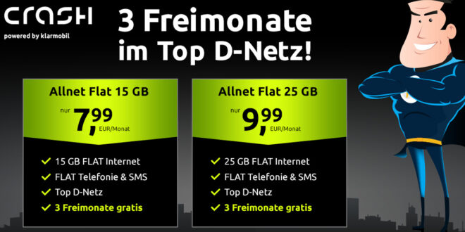 Vodafone Netz - 15GB LTE nur 7,99 Euro und 25GB LTE nur 9,99 Euro monatlich - 3 Freimonate