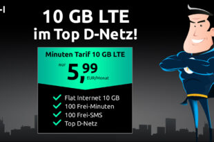 10GB LTE im Vodafone-Netz & 100 Frei-Minuten & 100 Frei-SMS für nur 5,99 Euro monatlich