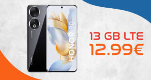 Honor 90 -512GB- mit 13GB LTE und 30 Euro Wechselbonus bei Runfnummermitnahme nur 12,99 Euro monatlich