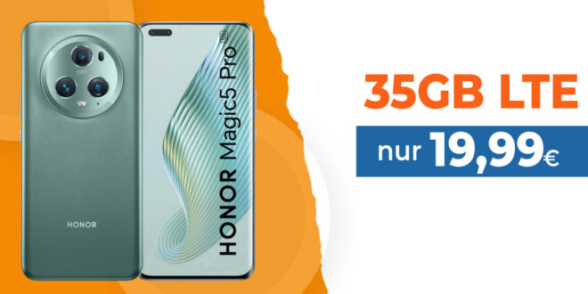 Honor Magic 5 Pro für einmalig 49 Euro mit 35GB LTE nur 19,99 Euro monatlich