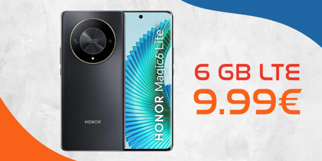 Honor Magic 6 Lite 5G -256GB - für einmalig 19 Euro mit 6GB LTE nur 9,99 Euro monatlich