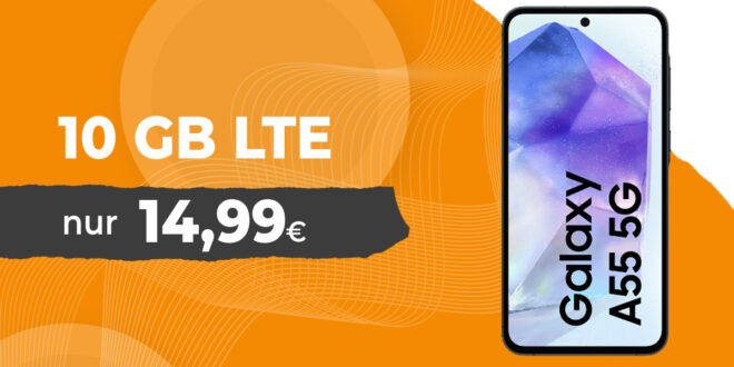 Samsung Galaxy A55 für einmalig 49 Euro mit 10GB LTE nur 14,99 Euro monatlich