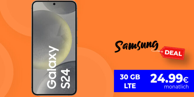 Samsung Galaxy S24 für einmalig 49 Euro mit 20GB LTE im Telekom Netz und mit 30GB LTE im o2 Telefonica Netz nur 24,99 Euro monatlich