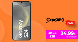 Samsung Galaxy S24 für einmalig 99 Euro mit 20GB LTE und 50 Euro Wechselbonus bei Rufnummermitnahme nur 24,99 Euro monatlich