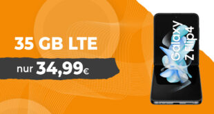 Samsung Galaxy Z Flip 4 für einmalig 51 Euro mit 35GB LTE5G und 100€ Wechselbonus bei Rufnummermitnahme nur 34,99 Euro monatlich