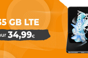 Samsung Galaxy Z Flip 4 für einmalig 51 Euro mit 35GB LTE5G und 100€ Wechselbonus bei Rufnummermitnahme nur 34,99 Euro monatlich