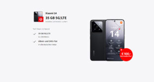 Xiaomi 14 mit 35GB 5GLTE und 100 Euro Wechselbonus bei Rufnummermitnahme nur 34,99 Euro monatlich
