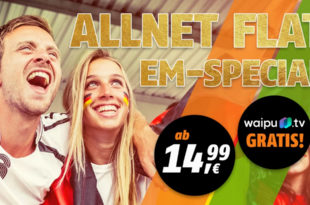 30GB LTE Allnet Flatrate mit 24 Monaten waipu.tv gratis für nur 14,99 Euro monatlich - kein Anschlusspreis