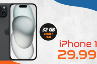 Apple iPhone 15 für einmalig 149,99 Euro mit 32GB LTE nur 29,99 Euro monatlich