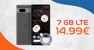 Google Pixel 7a & Google Pixel Buds A-Series mit 7GB LTE und 50 Euro Wechselbonus bei Mitnahme der Nummer nur 14,99 Euro monatlich