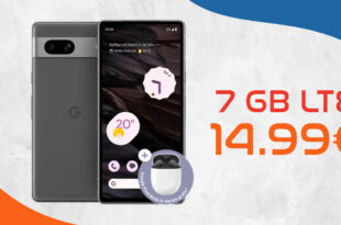 Google Pixel 7a & Google Pixel Buds A-Series mit 7GB LTE und 50 Euro Wechselbonus bei Mitnahme der Nummer nur 14,99 Euro monatlich