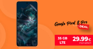 Google Pixel 8 Pro für einmalig 59 Euro mit 35GB LTE und 50 Euro Wechselbonus bei Rufnummermitnahme nur 29,99 Euro monatlich