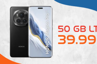 Honor Magic 6 Pro -512GB- für 49,95€ Zuzahlung mit 50GB 5GLTE und 200 Euro Wechselbonus bei Mitnahme der Nummer nur 39,99 Euro monatlich.