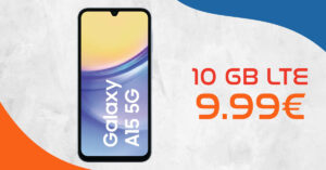 Samsung Galaxy A15 für einmalig 29 Euro mit 10GB LTE und 30 Euro Wechselbonus bei Rufnummermitnahme nur 9,99 Euro monatlich