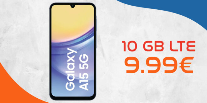 Samsung Galaxy A15 für einmalig 29 Euro mit 10GB LTE und 30 Euro Wechselbonus bei Rufnummermitnahme nur 9,99 Euro monatlich