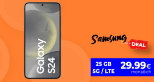 Samsung Galaxy S24 mit 35GB LTE und 50€ Wechselbonus im Vodafone Netz und im o2 Netz mit 25GB LTE5G jeweils nur 29,99 Euro monatlich