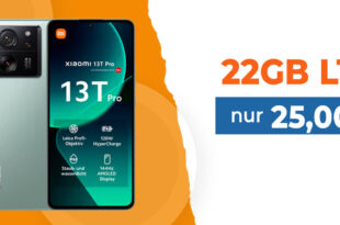 Xiaomi 13T Pro für einmalig 99,95 Euro mit 22GB LTE nur 25 Euro monatlich