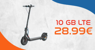 Xiaomi Electric Scooter 4 mit 10GB LTE5G für 28,99 Euro monatlich - nur 25 Euro Zuzahlung und kein Anschlusspreis