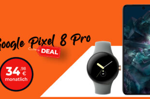 Google Pixel 8 Pro & Google Pixel Watch WIFI für einmalig 49 Euro mit 2x 50GB 5GLTE nur 34,98 Euro monatlich