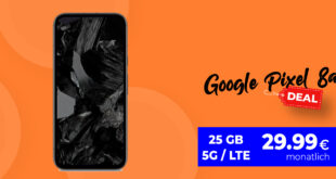 Google Pixel 8a für einmalig 29 Euro mit 25 GB 5GLTE nur 29,99 Euro monatlich