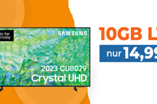 Samsung 50 Zoll TV für einmalig 13 Euro - mit 5GB 5GLTE nur 12,99 Euro - mit 10GB 5GLTE nur 14,99 Euro monatlich - kein Anschlusspreis