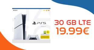 Sony Playstation 5 Disc Edition PS5 für einmalig 99,95 Euro mit 30GB 5GLTE und 50 Euro Wechselbonus bei Rufnummermitnahme nur 19,99 Euro monatlich